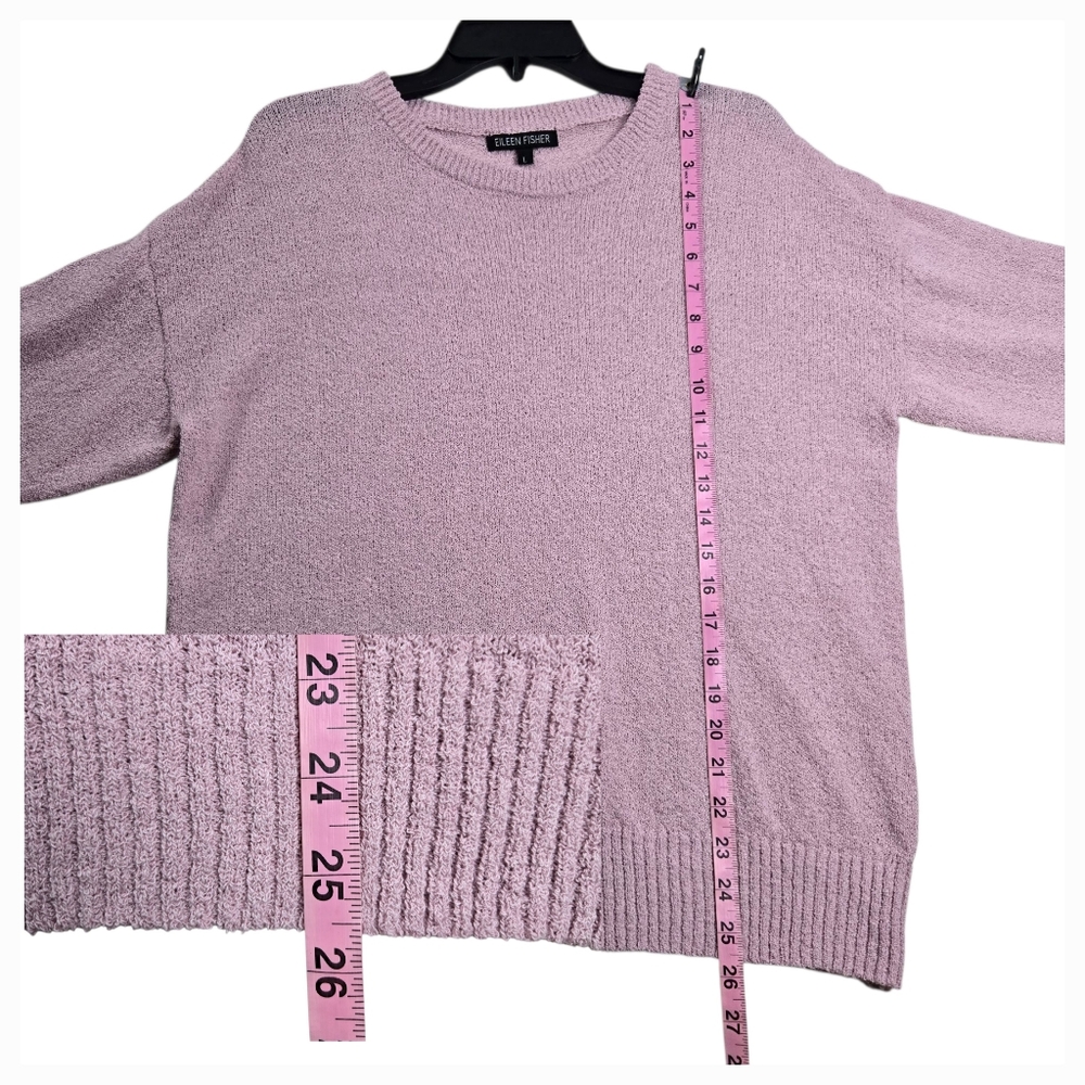 Eileen Fisher Large Pink Long Sleeve‎ Pullover Lightweight Crew Sweater - Picture 11 of 12